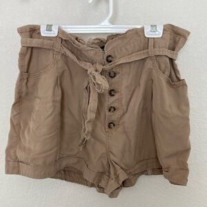 Express Tan High Waist Shorts with Relaxed Fit